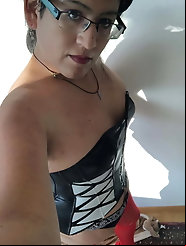 Concupiscent ladyboy strumpet is playing herself
